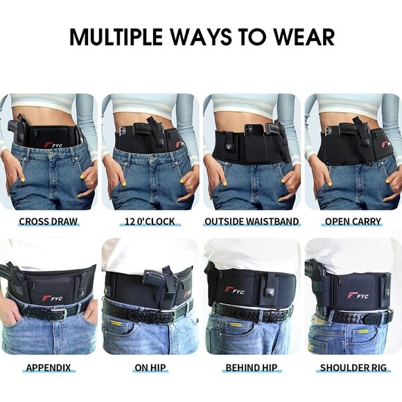 Belly Band Holster for Concealed Carry-Holster for Women or Men (Black) - Picture 9 of 9